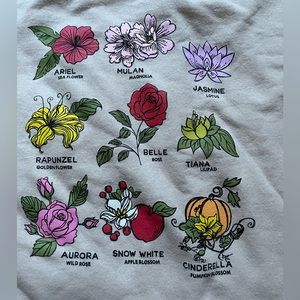 Disney Princess Flower Crew Neck Sweatshirt- Medium